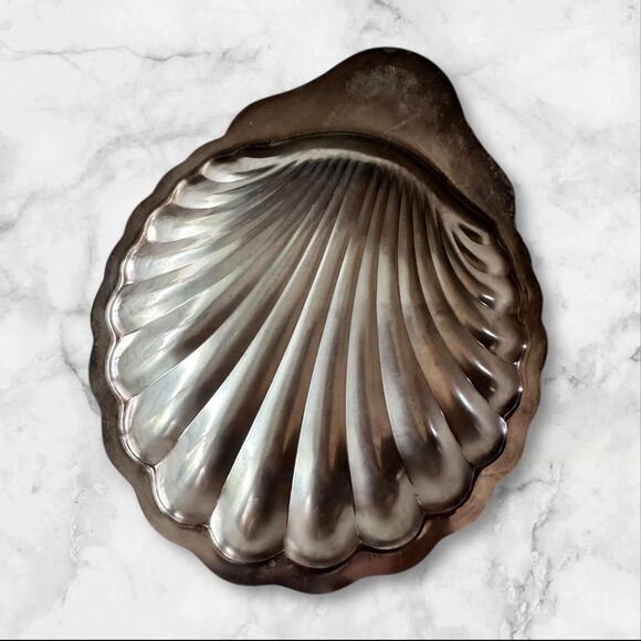 Vintage Oneida Silversmiths Silverplate Shell Dish Scallop Seashell Serving Bowl - Picture 3 of 5